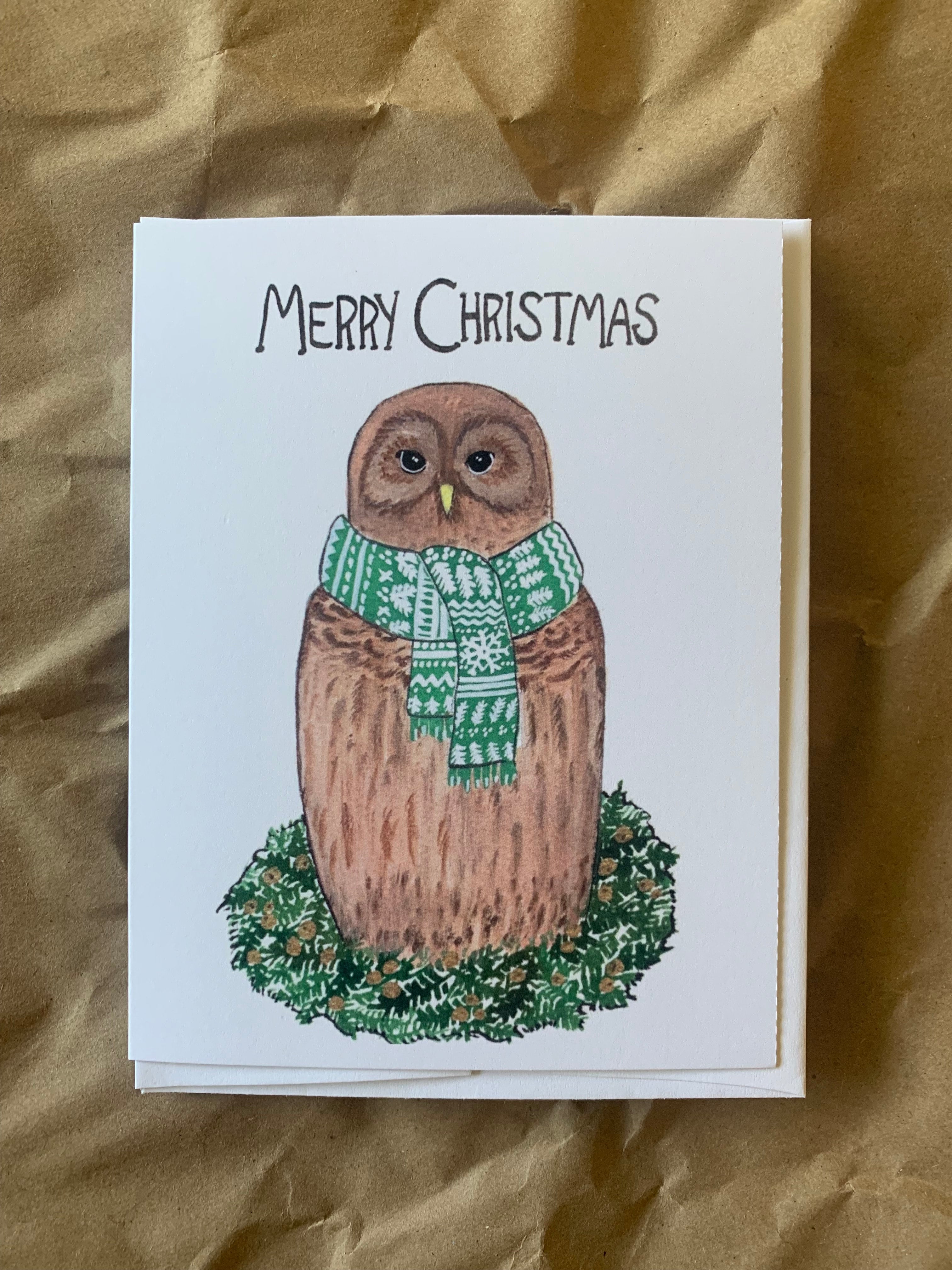 Owl　Merry　Christmas　SarahDugganCreativeWorks